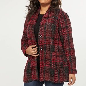 Lane Bryant Jackets & Coats - Plaid Shimmer Jacket Lane Bryant Jackets & Coats - Plaid Shimmer Jacket